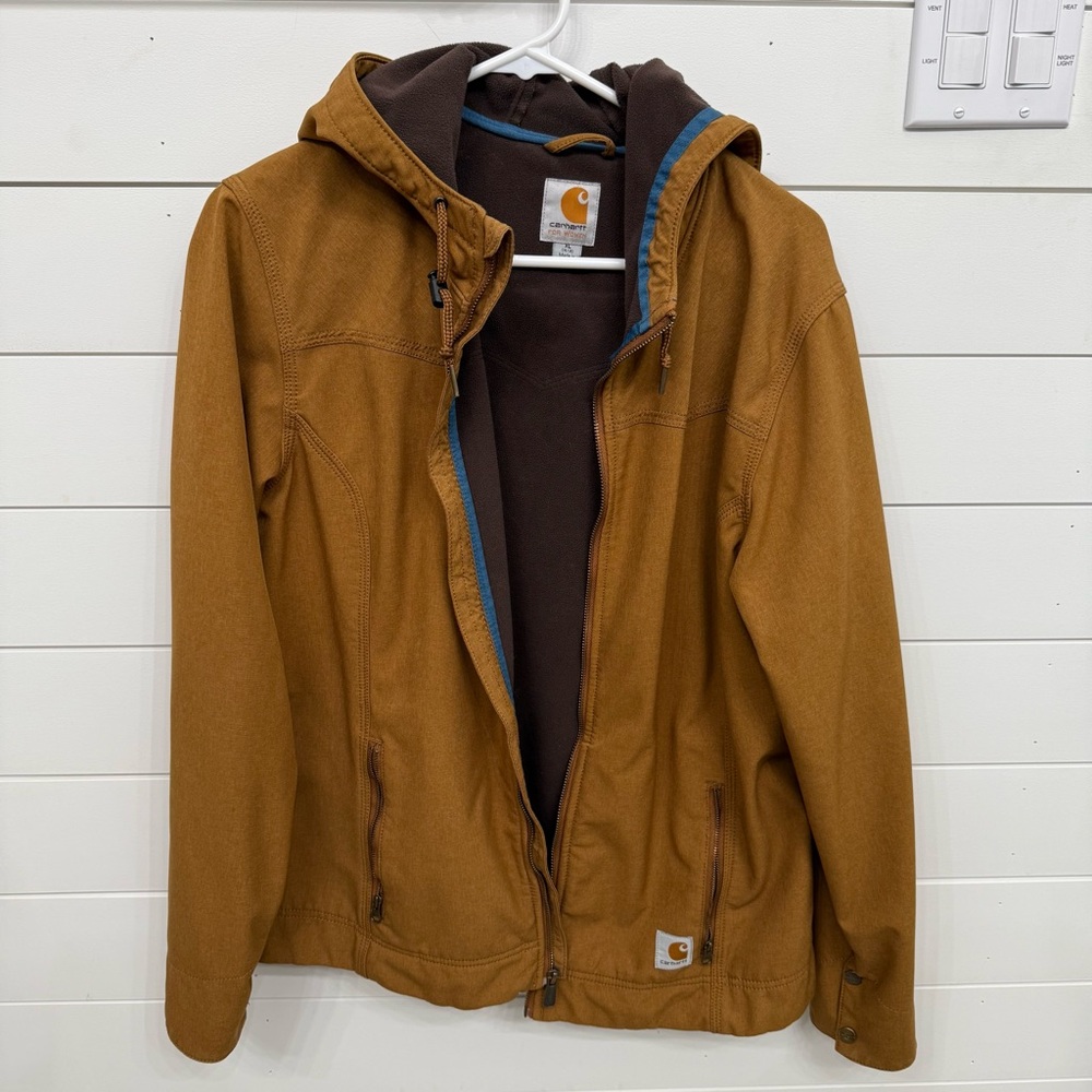 womens softshell fleece lined carhartt jacket with hood